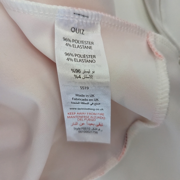 Quiz Pink W/White Flowers Off-the-shoulder Dress Size 18 - Picture 6 of 6